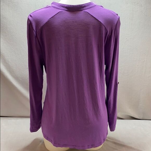 Soft Surroundings Long Sleeve V neck Purple Blouse - Picture 2 of 4
